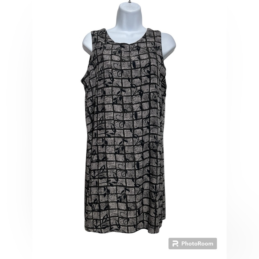 ALOHA Collection Black and Cream Geometric Mini Dress